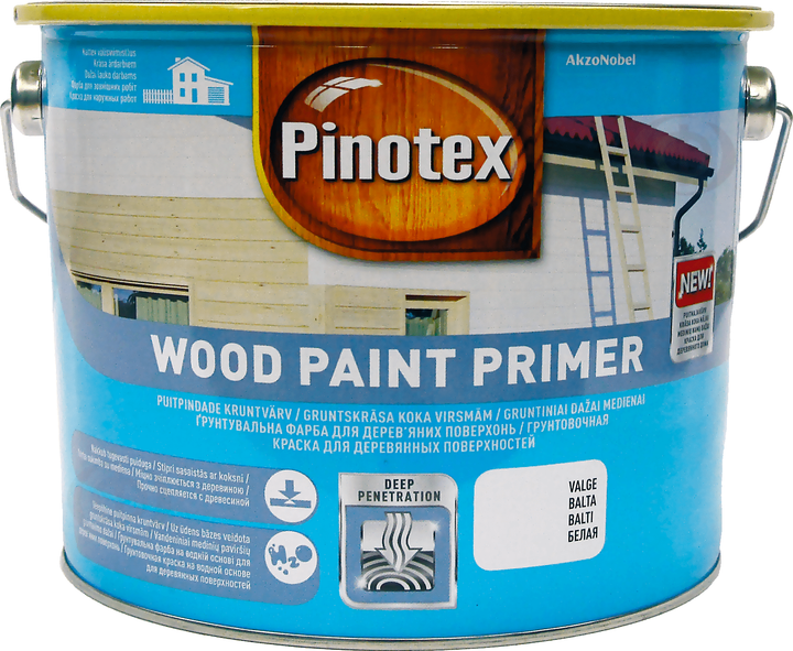 Матова водна ґрунтовка для дерева Pinotex Wood Paint Primer 2.5 л Біла (5310538) - зображення 1