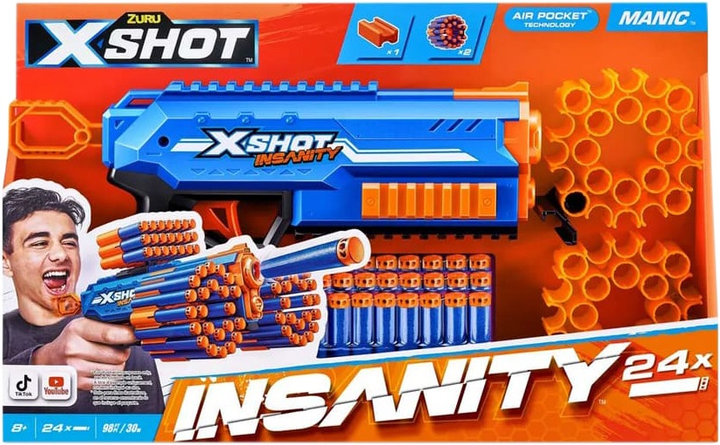 Wyrzutnia Zuru X-SHOT Insanity-Manic 24 pociski (36603R) - obraz 1