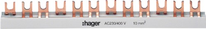 Szyna łączeniowa 3-fazowa Hager KD3/10mm2 57 modułów (KDN363B) - obraz 1