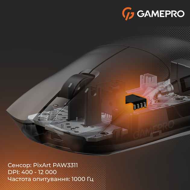 Миша GamePro Genesis Wizard Wireless/Bluetooth/USB Black (GM160B) - Фото 11 Миша GamePro Genesis Wizard Wireless/Bluetooth/USB Black (GM160B) - зображення 11