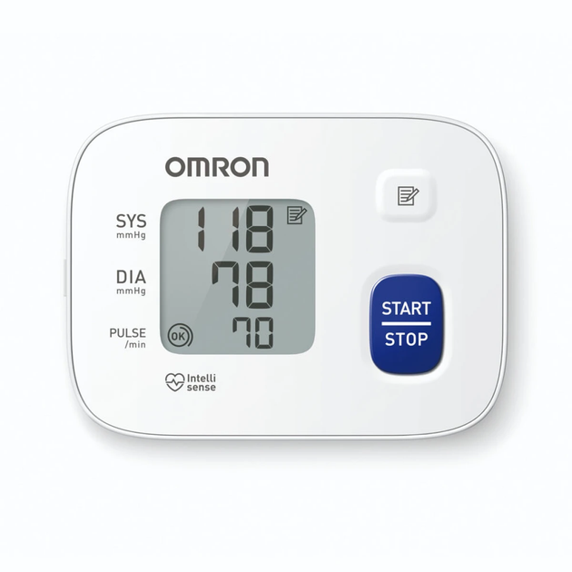 Тонометр автоматический на запястье OMRON RS1 HEM-6160-E, манжета 13,5–21,5 см, индикатор аритмии, Intellisense - изображение 2