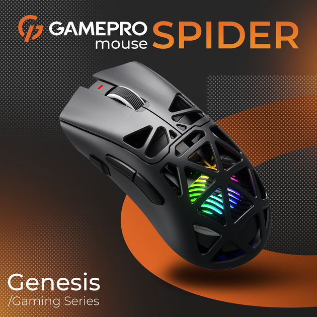 Миша GamePro Genesis Spider Wireless/Bluetooth/USB Black (GM870B) - Фото 4 Миша GamePro Genesis Spider Wireless/Bluetooth/USB Black (GM870B) - зображення 4