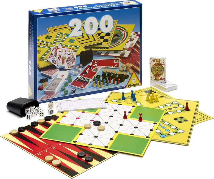 Настільна гра Piatnik Набір 200 ігор (литовська версія) 780233LT (4743199078028) - зображення 2