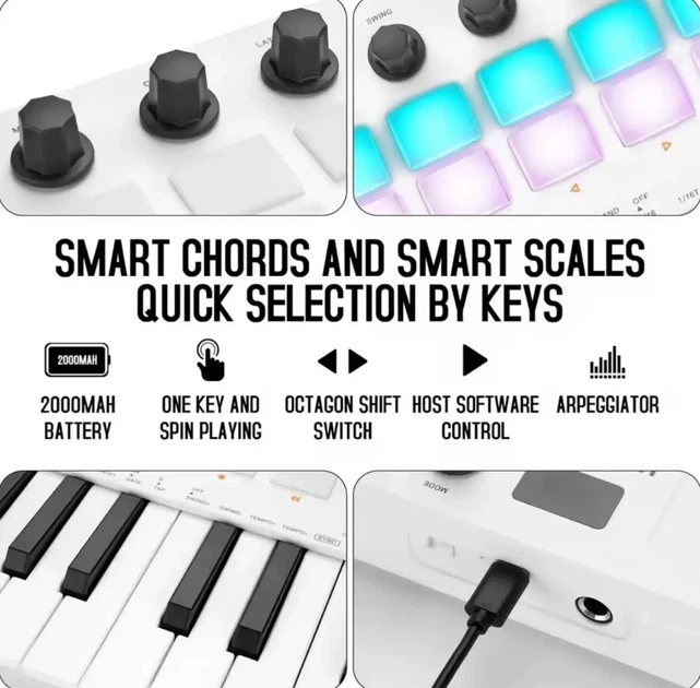 Midi-клавиатура Черная SMK-25 II MIDI Keyboard: Ваш ключ к музыкальному творчеству - изображение 4