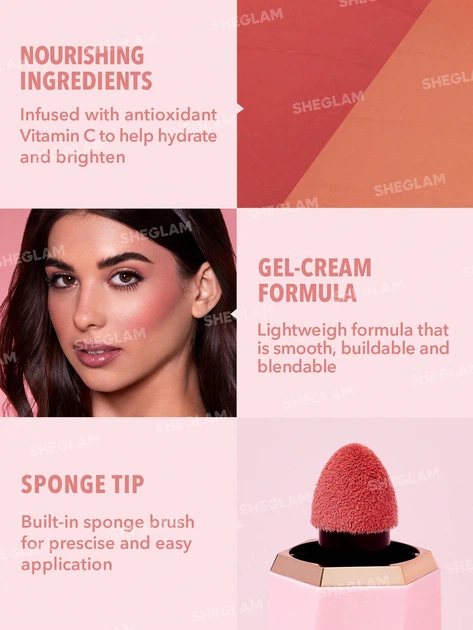 Жидкие румяна Color Bloom с матовым финишем 5.2 мл от SHEGLAM - Petal Talk - Фото 4 Жидкие румяна Color Bloom с матовым финишем 5.2 мл от SHEGLAM - Petal Talk - изображение 4