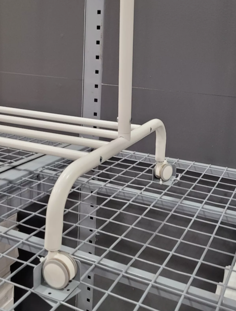 Вешалка для одежды напольная на колесах, белая, RIGGA IKEA 502.316.30 - Фото 4 Вешалка для одежды напольная на колесах, белая, RIGGA IKEA 502.316.30 - изображение 4