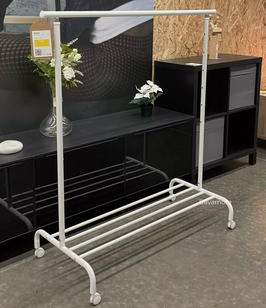 Вешалка для одежды напольная на колесах, белая, RIGGA IKEA 502.316.30 - Фото 6 Вешалка для одежды напольная на колесах, белая, RIGGA IKEA 502.316.30 - изображение 6