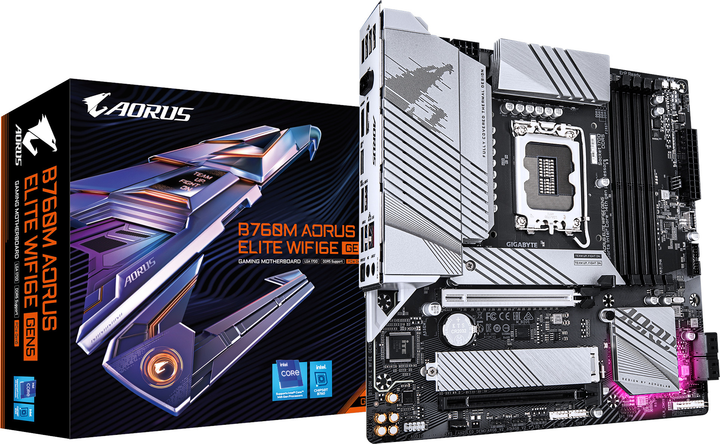 Płyta główna Gigabyte B760M Aorus Elite WiFi6E Gen5 (s1700, Intel B760, PCI-Ex16) - obraz 4