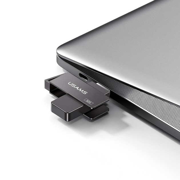 Металева Флешка USB 3.0 16ГБ Usams High Speed Flash US-ZB194 16gb Чорний - зображення 4
