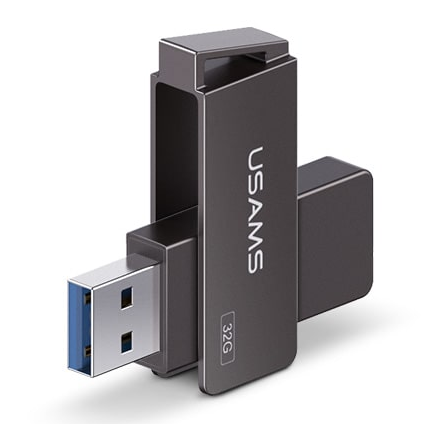 Металева Флешка USB 3.0 16ГБ Usams High Speed Flash US-ZB194 16gb Чорний - зображення 6