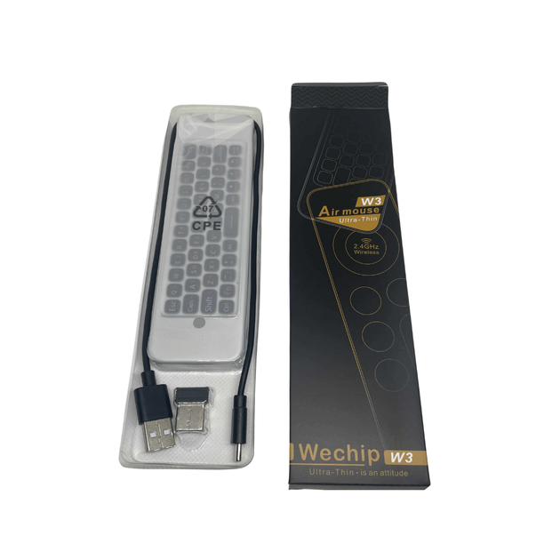 Пульт дистанційного керування W3 Air mouse USB 2.4G (гіроскоп + мікрофон + клавіатура) - Фото 2 Пульт дистанційного керування W3 Air mouse USB 2.4G (гіроскоп + мікрофон + клавіатура) - изображение 2