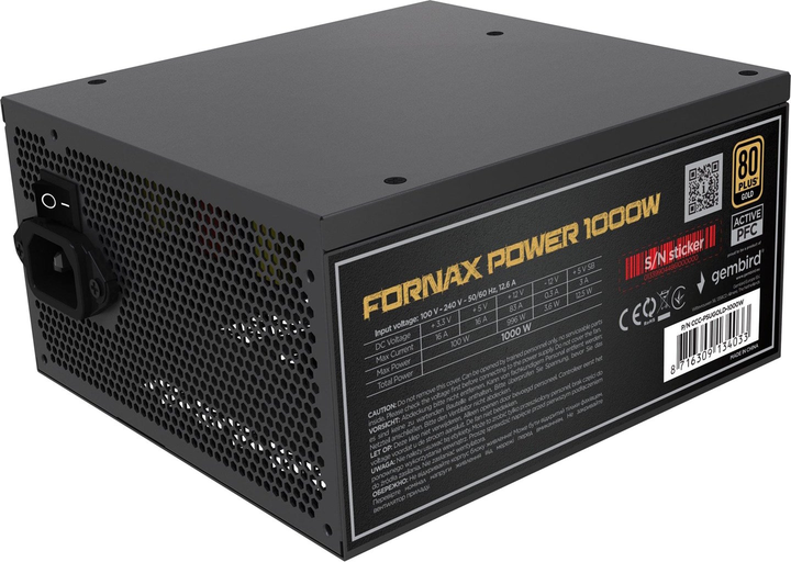 Блок живлення Gembird Fornax Power Gold 1000W (CCC-PSUGOLD-1000W) - зображення 1
