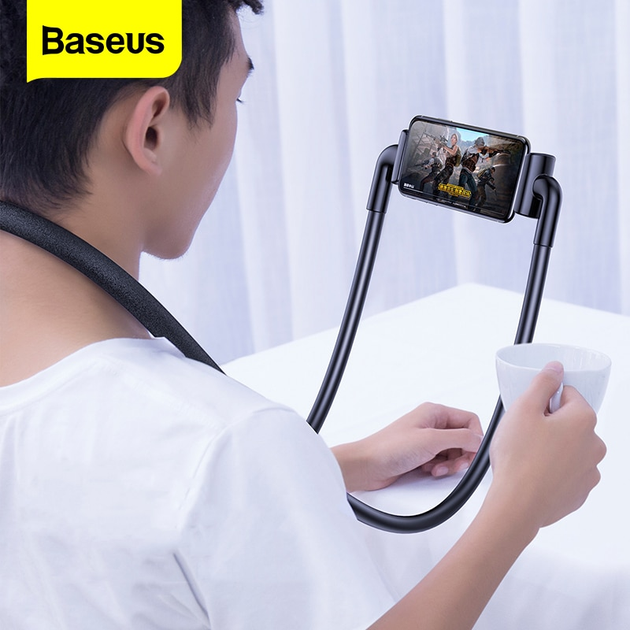 Универсальная подставка для планшета и телефона BASEUS New Neck-Mounted Lazy Bracket Белый SUJG-ALR02 - Фото 10 Универсальная подставка для планшета и телефона BASEUS New Neck-Mounted Lazy Bracket Белый SUJG-ALR02 - изображение 10