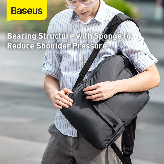 Рюкзак для ноутбука, гаджетов BASEUS Basics Series 16" Computer Backpack (LBJN-F0G) Серый - Фото 5 Рюкзак для ноутбука, гаджетов BASEUS Basics Series 16" Computer Backpack (LBJN-F0G) Серый - изображение 5