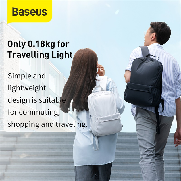 Рюкзак для ноутбука, гаджетов BASEUS Basics Series 16" Computer Backpack (LBJN-F0G) Серый - Фото 6 Рюкзак для ноутбука, гаджетов BASEUS Basics Series 16" Computer Backpack (LBJN-F0G) Серый - изображение 6
