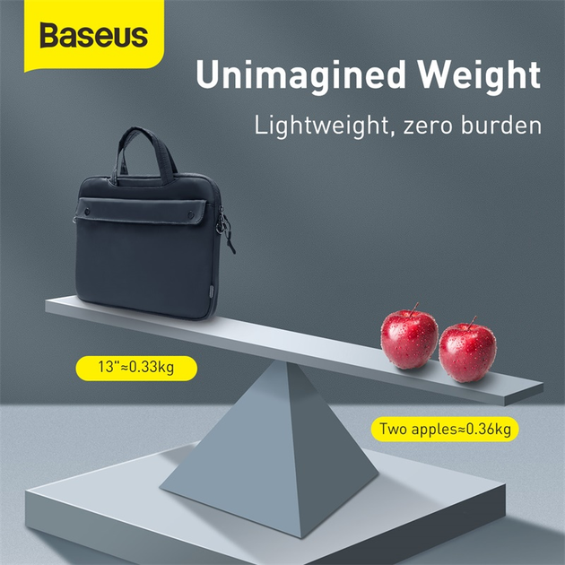 Сумка для ноутбука, гаджетов BASEUS Basics Series 13" Shoulder Computer Bag (LBJN-G0G) Серый - изображение 6