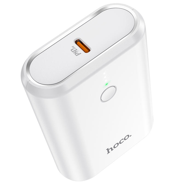 Павербанк PowerBank зі швидкою зарядкою HOCO Mayflower Q3 10000mAh |1USB/1Type-C, 3A/20W, PD/QC| Білий - зображення 4