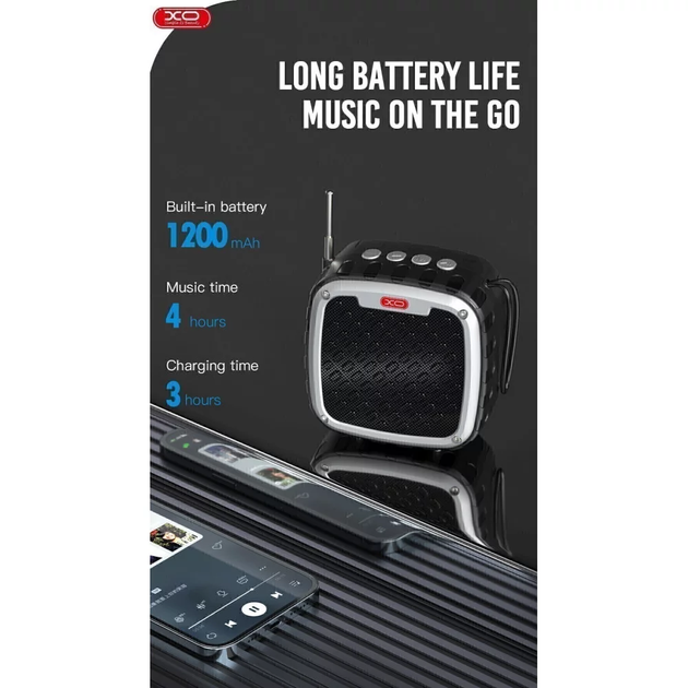 Портативная беспроводная Bluetooth колонка XO-F24 |SD-card, Bluetooth, USB, FM, AUX| Черный - изображение 15