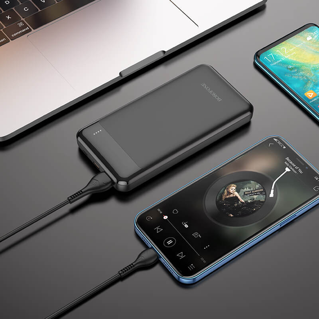 Павербанк повербанк 10000mAh із швидкою зарядкою BOROFONE BJ19 |PD20W+QC3.0 22.5W| Чорний - зображення 4
