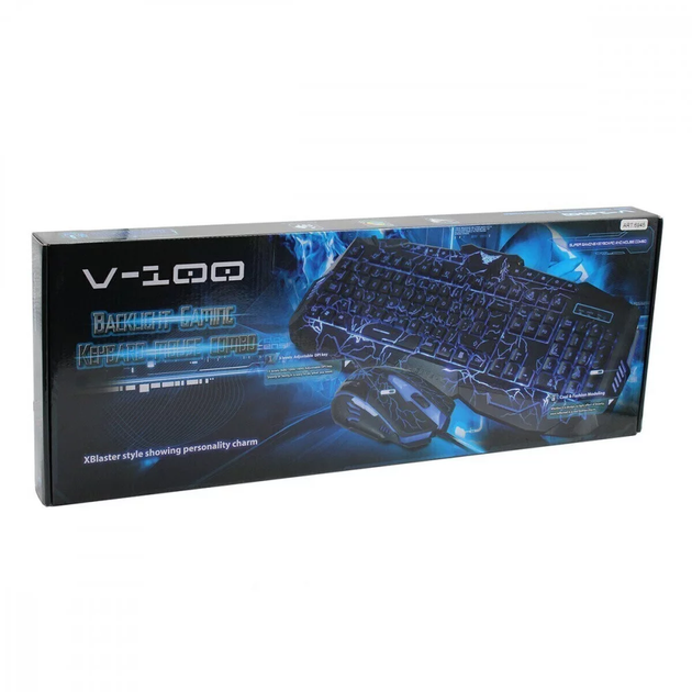 Игровой набор Gaming Combo 2-in-1 мембранная клавиатура с подсветкой + мышка с подсветкой ATLANFA V100L Черный - изображение 5