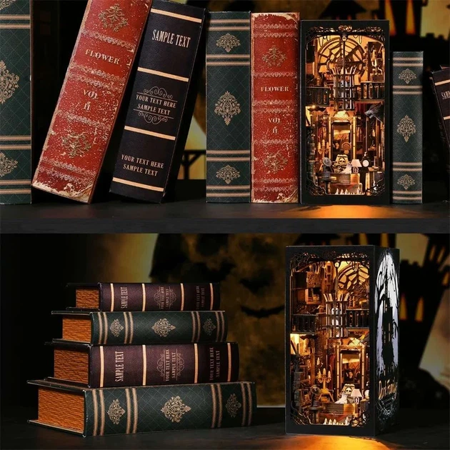 Бук Нук Венсдей 3D Інтер'єрний конструктор Wednesday Dark Family DIY Book Nook Kit SL-04 - изображение 12