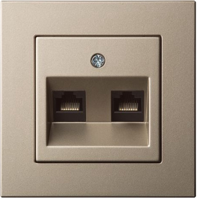 Gniazdko komputerowe Liregus Epsilon RJ45 Champagne (IKL-002-01 E/Ch) - obraz 2