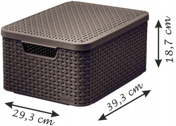 Koszyk Curver 205847 prostokątny z pokrywką Ciemnobrązowy M (3253923618006) - obraz 3