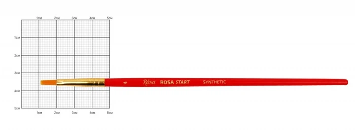 Кисть синтетика Rosa Start плоская удлиненная №4 кор. ручка (4823098500254) - изображение 2