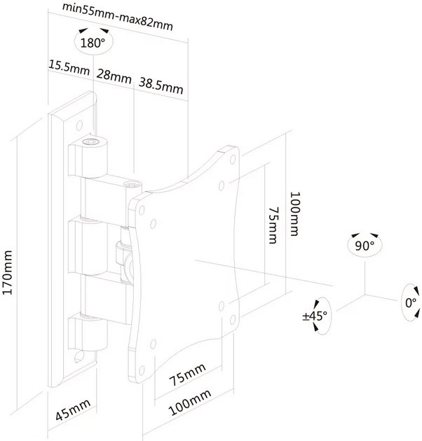 Настінне кріплення для монітора Neomounts FPMA-W810 10” - 27” (FPMA-W810) - зображення 3
