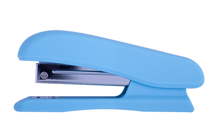 Степлер пластиковый, RUBBER TOUCH, 20 л., (скобы №24; 26), 127х54х33 мм, голубой - изображение 3