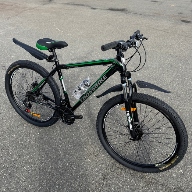 Велосипед CrossBike 27,5" Everest 2022 Рама-19,5" black-green - изображение 6