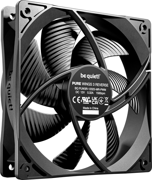 Набір вентиляторів be quiet! Pure Wings 3 120mm PWM Reverse Triple Pack Black (BL137) - зображення 2