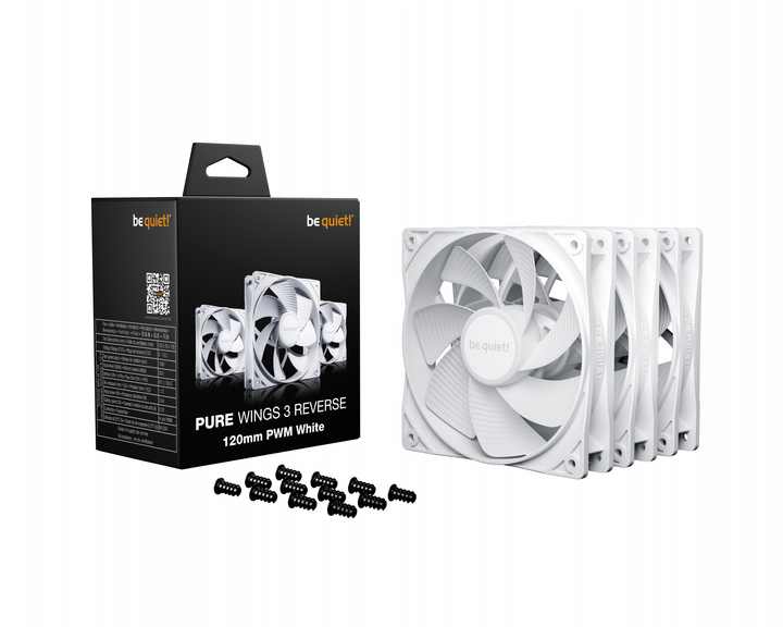 Набір вентиляторів be quiet! Pure Wings 3 120mm PWM Reverse Triple Pack White (BL136) - зображення 3