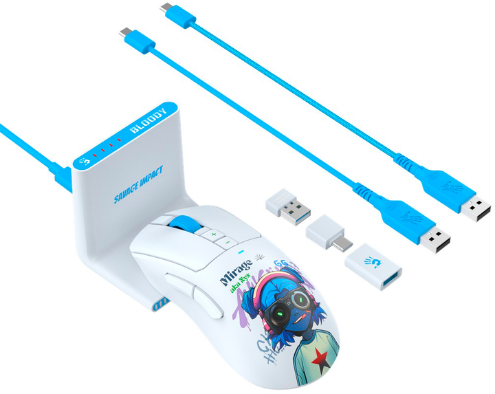 Mysz A4Tech Bloody R73 Ultra Duo Wireless Nyx Mirage (4711421002363) - obraz 5