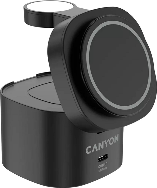 Ładowarka bezprzewodowa Canyon OnCharge 405 Black 4-in-1 (CNS-WCS405B) - obraz 3