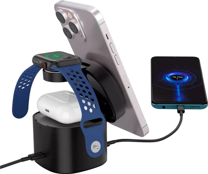 Ładowarka bezprzewodowa Canyon OnCharge 405 Black 4-in-1 (CNS-WCS405B) - obraz 4