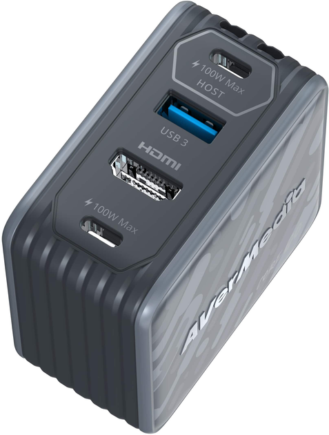 Ładowarka sieciowa AverMedia GC313 Core Go 2xUSB-C USB-A HDMI PD3.0 100 W + kabel 2 m Black (40AAGC313AWN) - obraz 3