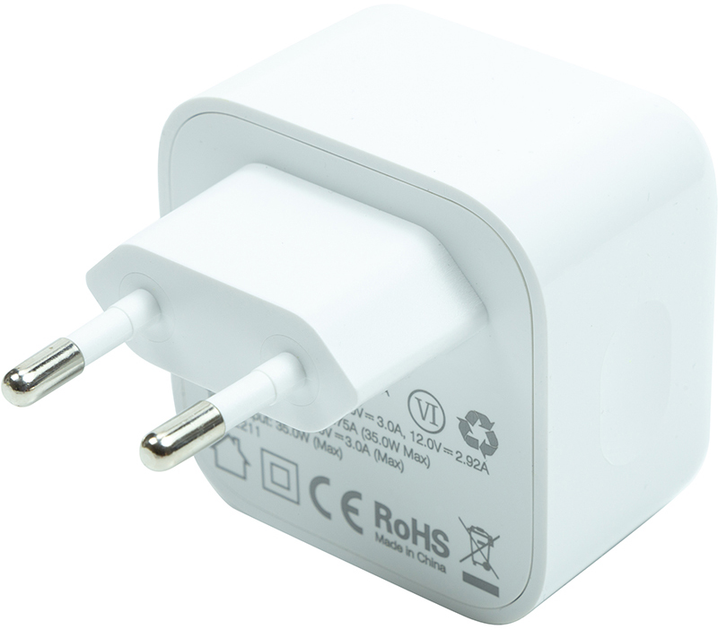 Ładowarka sieciowa CHOETECH 2xUSB Type-C 35W PD 3.0 QC 3.0 White (Q5008) - obraz 4