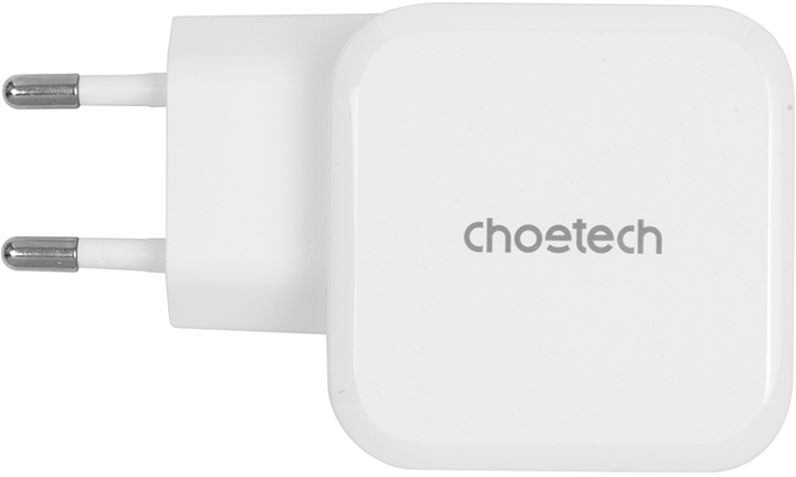 Ładowarka sieciowa CHOETECH GaN USB Type-C 45W PD 3.0 QC 3.0 PPS White (PD8007) - obraz 3