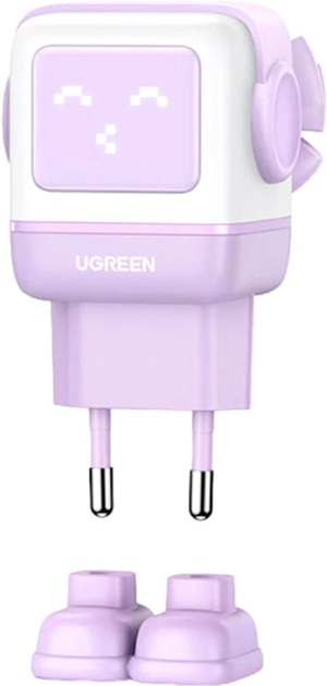 Зарядний пристрій Ugreen CD361 3xUSB 65W (2xUSB-C+USB-A) Gan Robot tech Fast Charger Purple (UGR-35291) - зображення 2