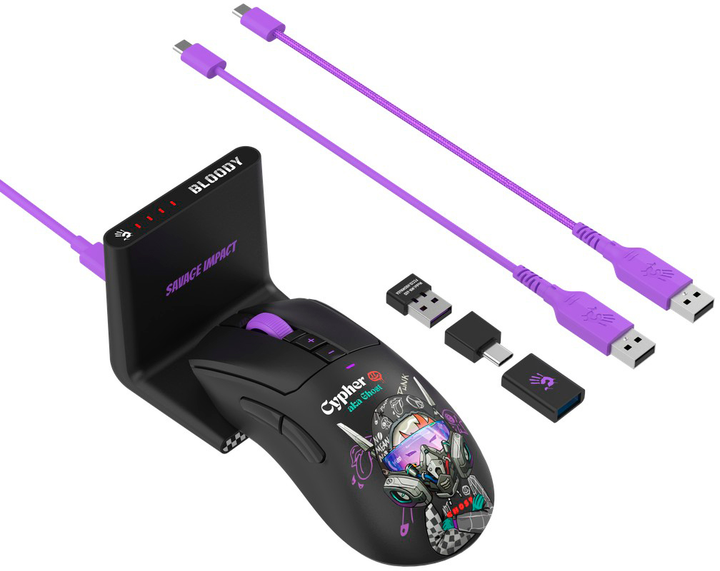 Mysz A4Tech Bloody R73 Ultra Duo Wireless Cypher Ghost (4711421002370) - obraz 12