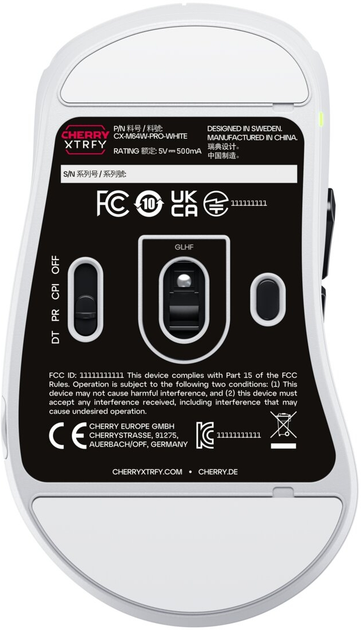 Миша Cherry Xtrfy M64 Pro 8K Wireless/USB White (CX-M64W-PRO-WHITE) - зображення 6