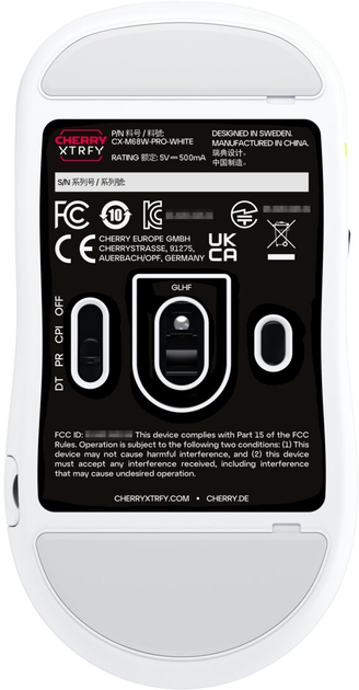 Миша Cherry Xtrfy M68 Pro 8K Wireless/USB White (CX-M68W-PRO-WHITE) - зображення 7