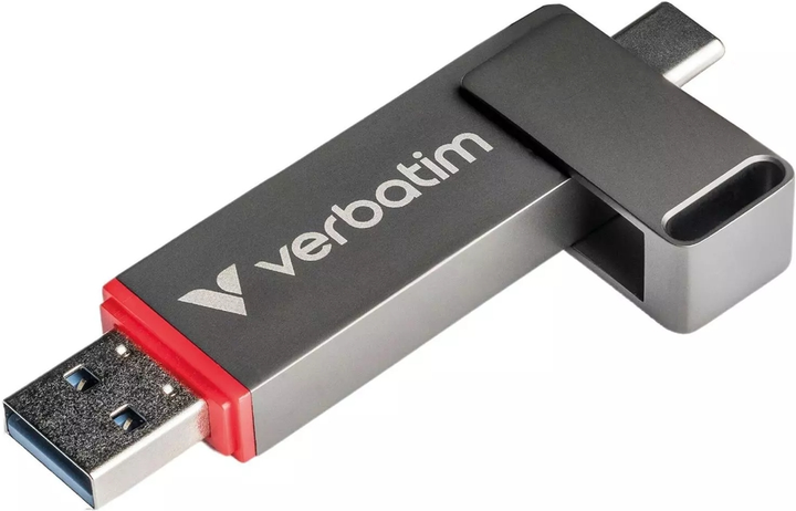 Флеш пам'ять USB Verbatim Dual QuickStick 256GB USB 3.2 Gen1 + Type-C Grey (32041) - зображення 4