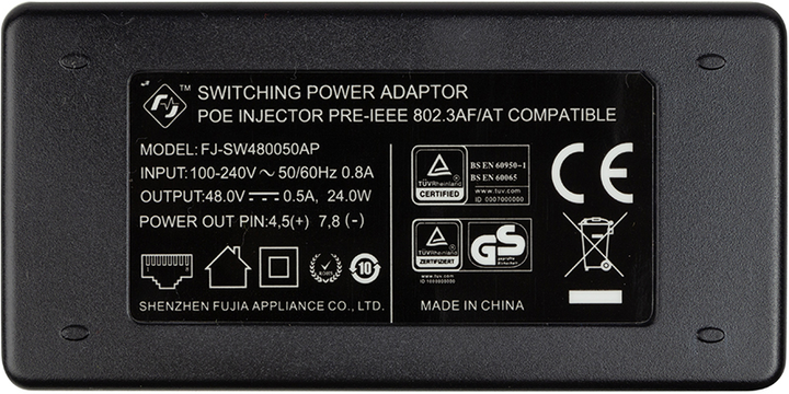 PoE інжектор PowerPlant 1 ch POE-004 48 В 0.4 A - зображення 3