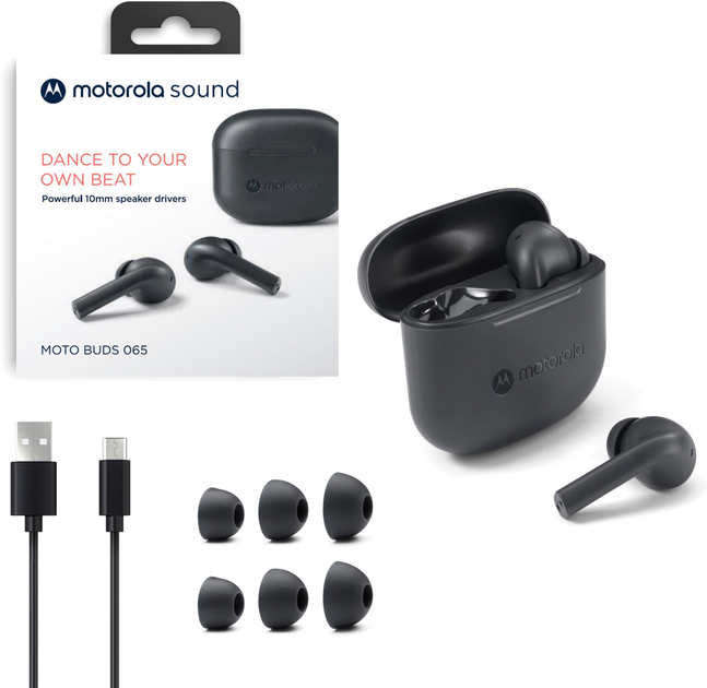Słuchawki Motorola MOTO BUDS 065 ENC Moonless Night - obraz 2