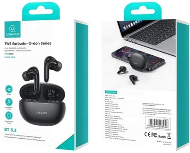 Słuchawki Usams US-XD18 Black (6958444907956) - obraz 3