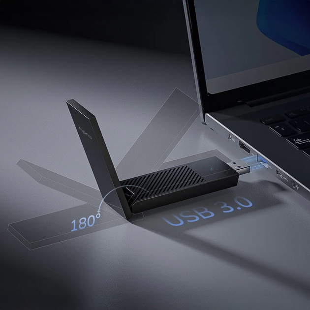 Adapter Wi-Fi Cudy WU5400 trójpasmowy z USB 3.0 AX5400 (73-00588) - obraz 5