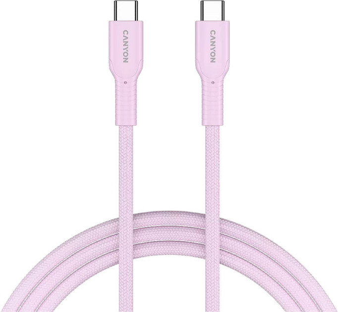 Kabel Canyon OnWire 60CL C-C 60W COLOR Braided 1 m Pink (CND-CCAP60AB10PK) - obraz 1