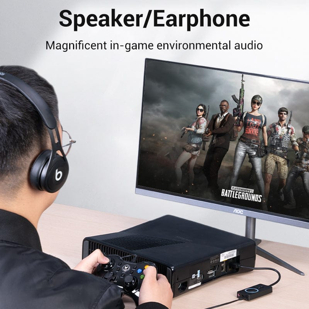 Karta dźwiękowa Vention CDRBB USB 3x3.5 mm jack volume control Black - obraz 4